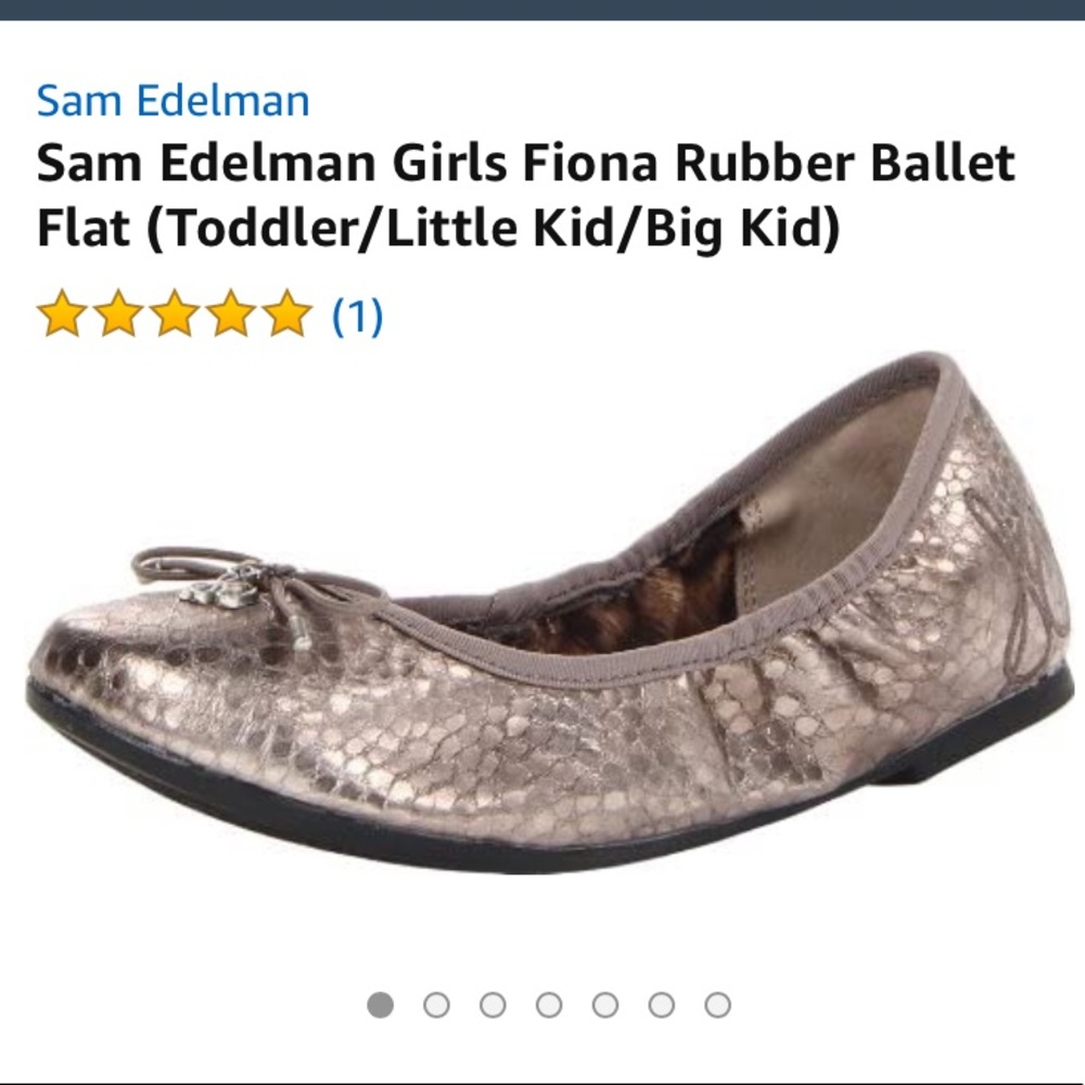 Sam Edelman Girl’s Fiona Ballet Flat, Pewter Sz 4M